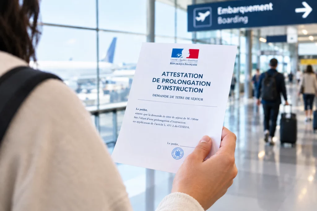 Peut-on voyager avec une attestation de prolongation d'instruction ?